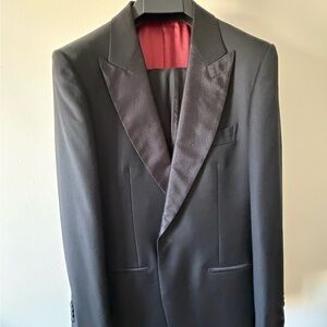 Suitsupply Black Tuxedo Blazer with Red Lining